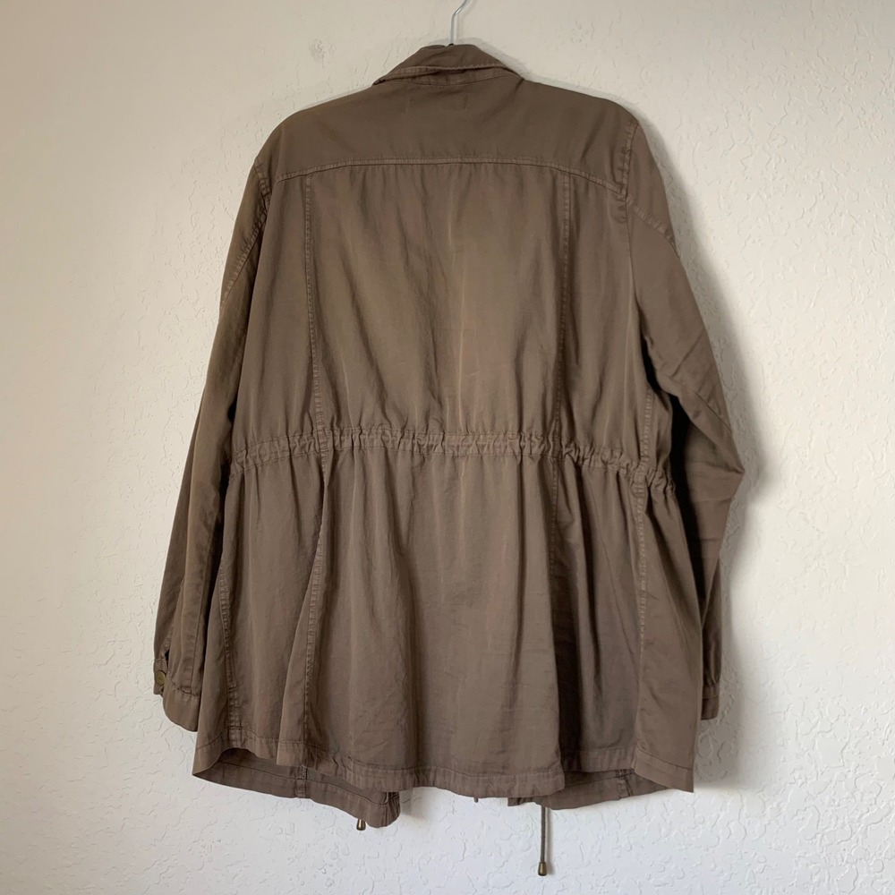 Torrid Utility Anorak Jacket Women 2X Brown Drawstring Military Gorpcore Safari - Picture 2 of 9